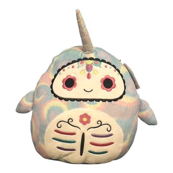 NWT Squishmallow 12" IGOR THE NARWAL Day of the Dead Plush Doll Embroidered - Picture 1 of 2